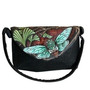 Woven Mini Bag with Dragonfly Accent